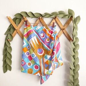 Vintage Pia Rucci Abstract Print Silk Skirt